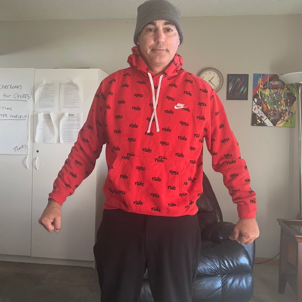Nike red hoodie LG